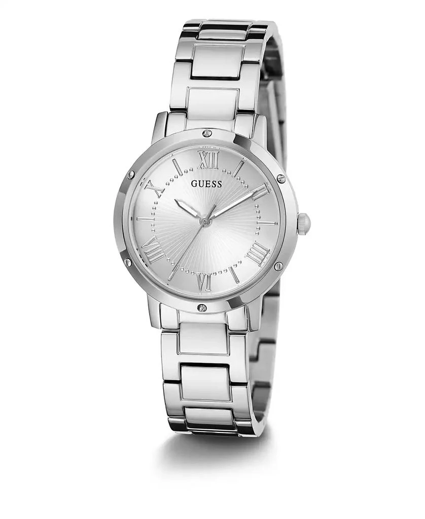 商品GUESS|Women's Silver-Tone Stainless Steel Bracelet Watch, 34mm,价格¥787,第2张图片详细描述