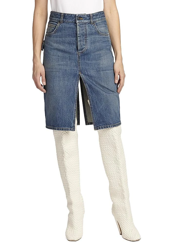 商品Bottega Veneta|Denim Slit Pencil Skirt,价格¥6348,第3张图片详细描述