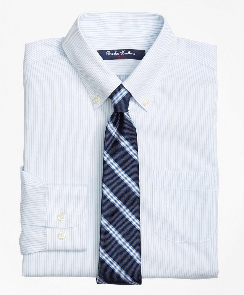 商品Brooks Brothers|Boys Non-Iron Supima® Cotton Broadcloth Mini Stripe Dress Shirt,价格¥438,第1张图片