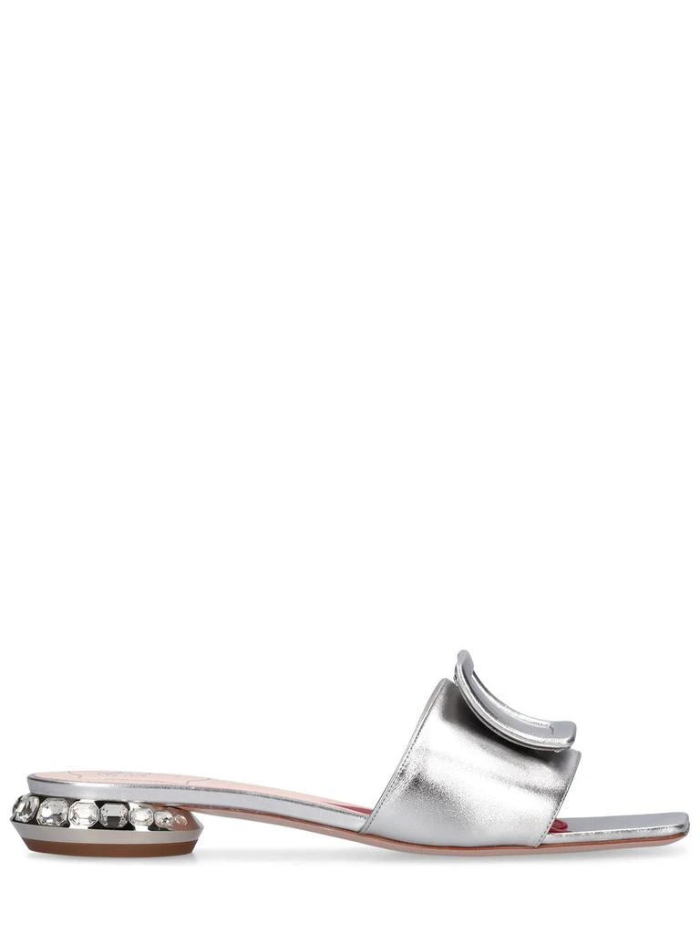 商品Roger Vivier|25mm Laminated Leather Flat Sandals,价格¥8210,第1张图片