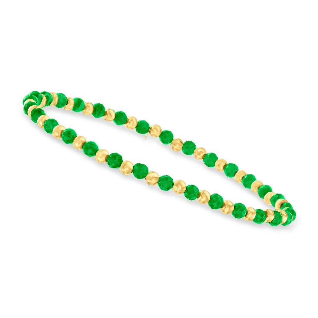 商品Canaria Fine Jewelry|Canaria Emerald Bead Stretch Bracelet in 10kt Yellow Gold,价格¥862,第1张图片