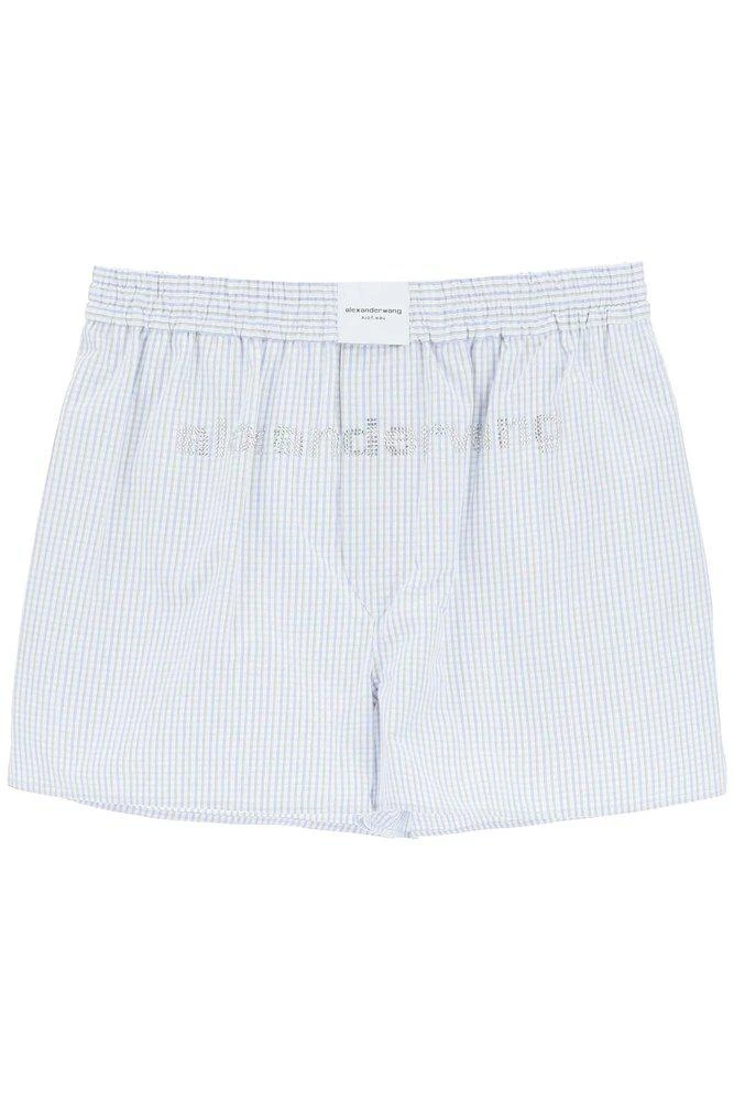 商品Alexander Wang|Alexander Wang Logo Embellished Boxer Shorts,价格¥2690,第1张图片