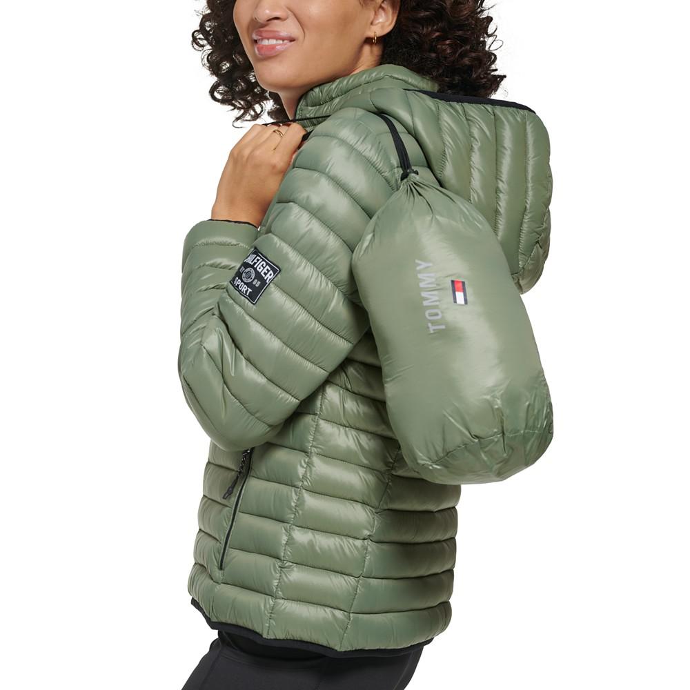 Women's Lightweight Hooded Packable Puffer Jacket商品第2张图片规格展示