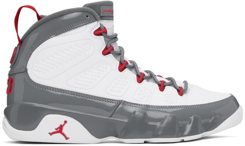商品Jordan|White & Gray Air Jordan 9 Retro Sneakers,价格¥2046,第1张图片