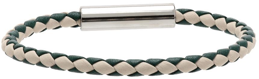 White & Green Braided Bracelet商品第4张图片规格展示