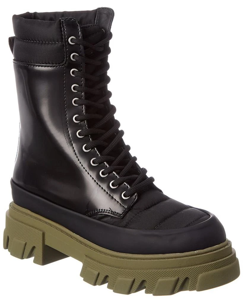 商品Ganni|GANNI Quilted Nylon & Leather Combat Boot,价格¥1946,第1张图片