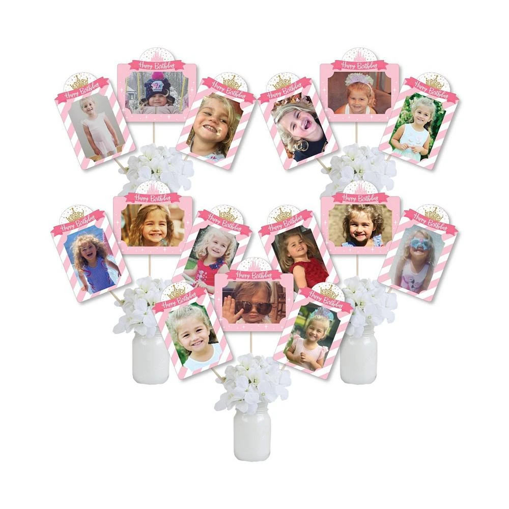 商品Big Dot of Happiness|Little Princess Crown - Party Picture Centerpiece - Photo Table Toppers 15 Ct,价格¥127,第1张图片