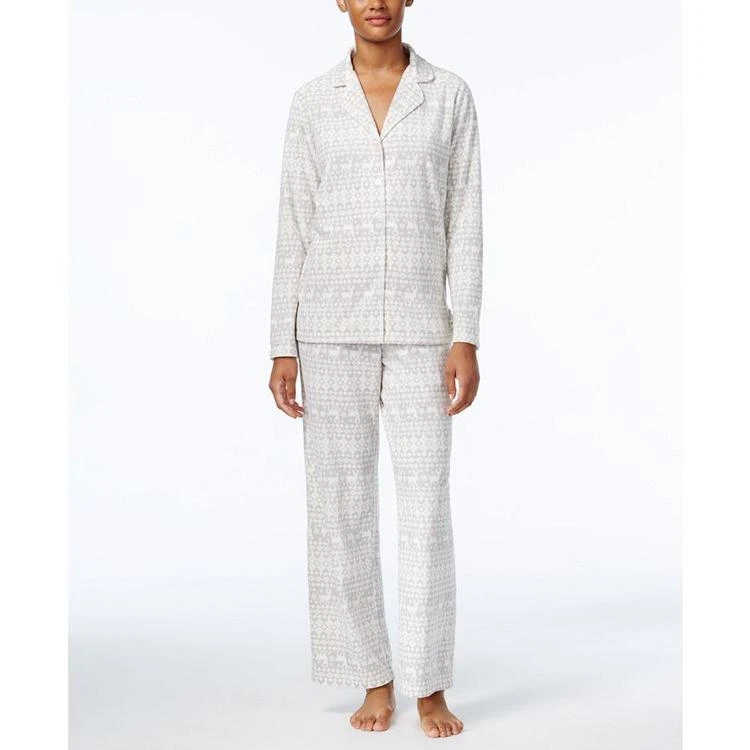 商品Charter Club|Printed Fleece Pajama Set, Only at Macy's,价格¥134,第1张图片