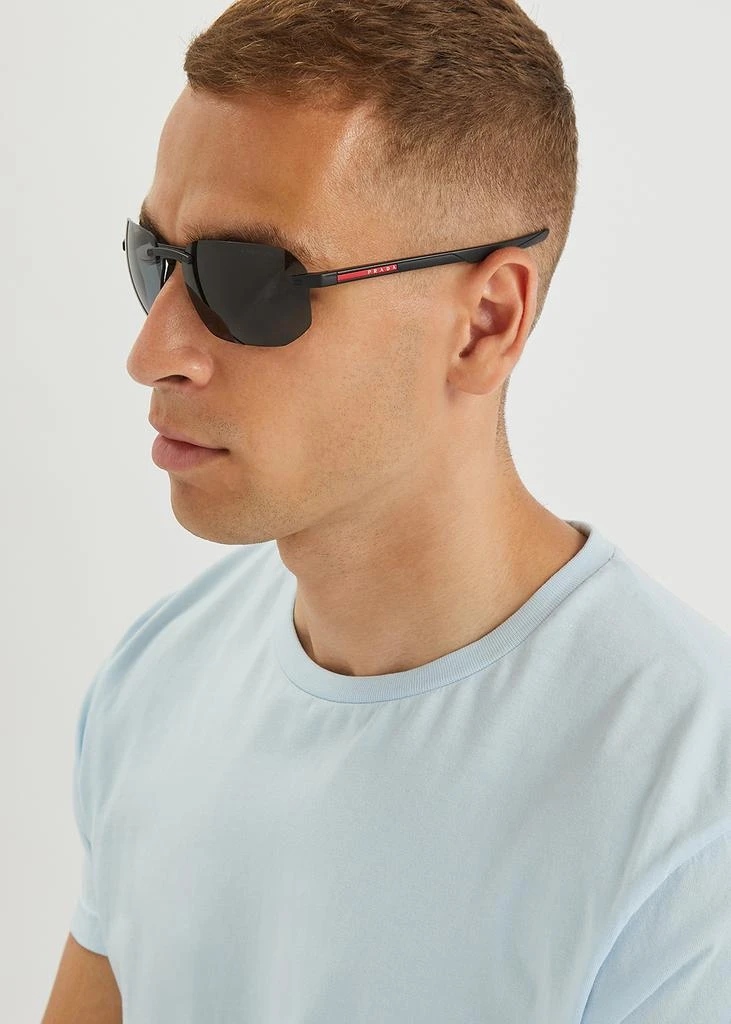 商品Prada|Black aviator-style sunglasses,价格¥1547,第4张图片详细描述