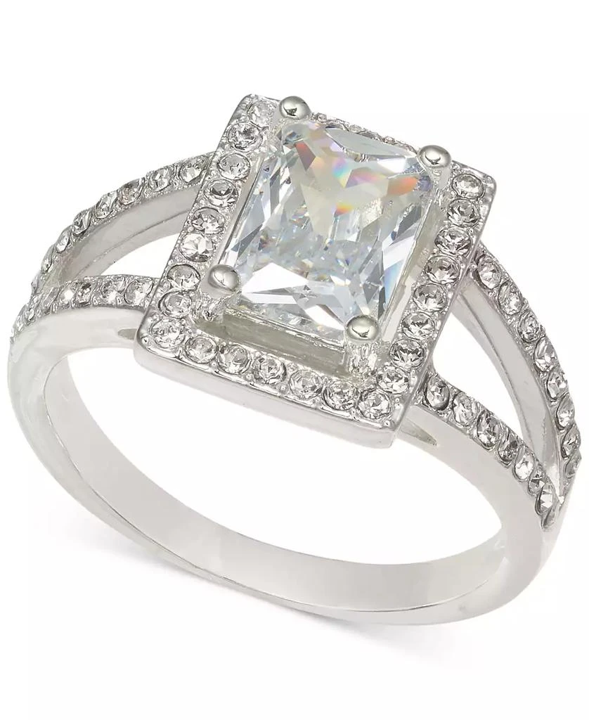 商品Charter Club|Silver-Tone Cubic Zirconia & Crystal Square Halo Ring, Created for Macy's,价格¥79,第1张图片