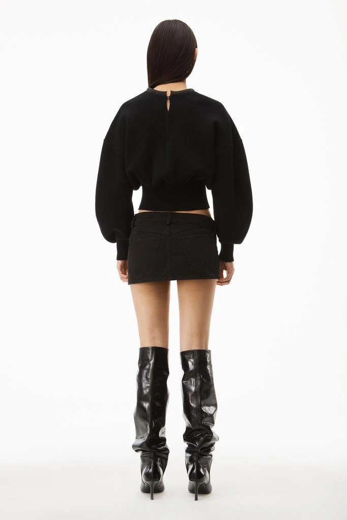 商品Alexander Wang|CRYSTAL TRIM PULLOVER IN BOILED WOOL,价格¥3247,第5张图片详细描述