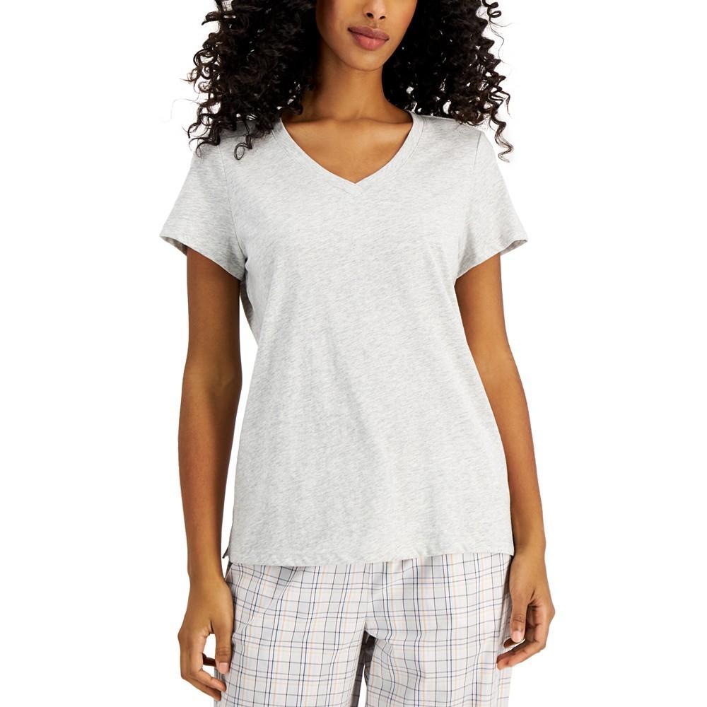 商品Charter Club|Everyday Cotton V-Neck Pajama T-Shirt, Created for Macy's,价格¥99,第1张图片