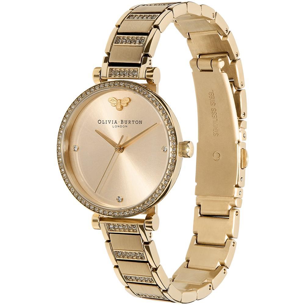 商品Olivia Burton|Women's T-Bar Gold-Tone Stainless Steel Bracelet Watch 32mm,价格¥1002,第4张图片详细描述