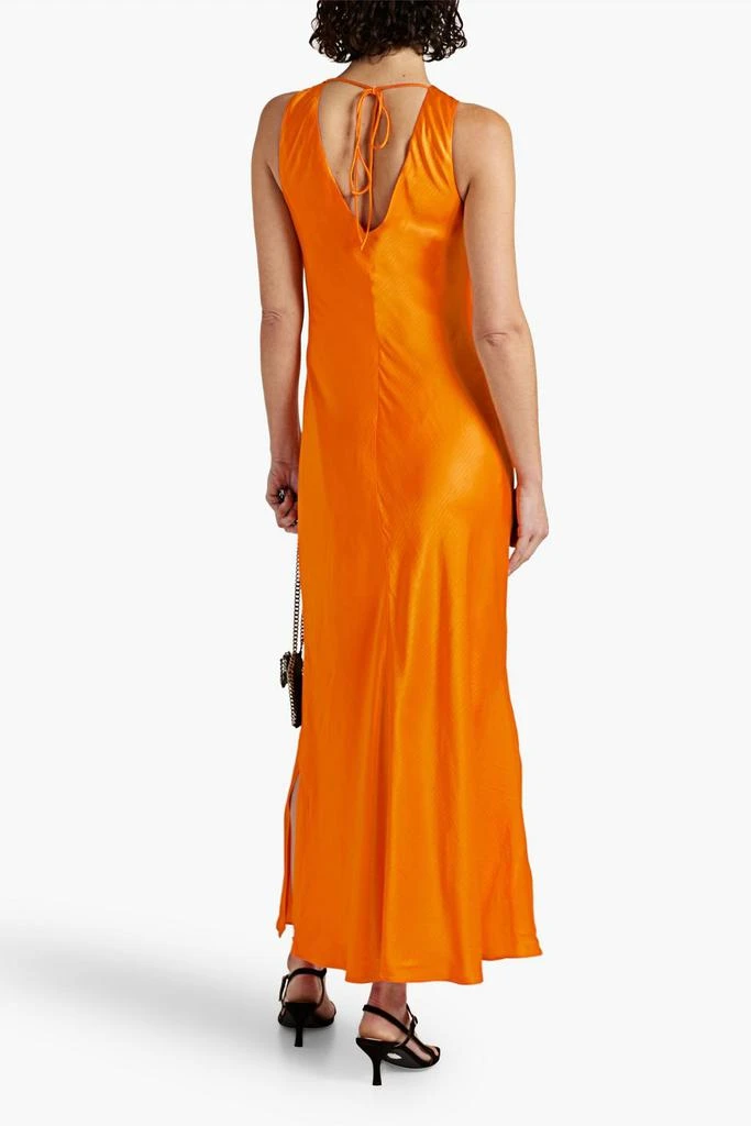 商品FRAME|Lace-up satin-jacquard maxi dress,价格¥1488,第3张图片详细描述