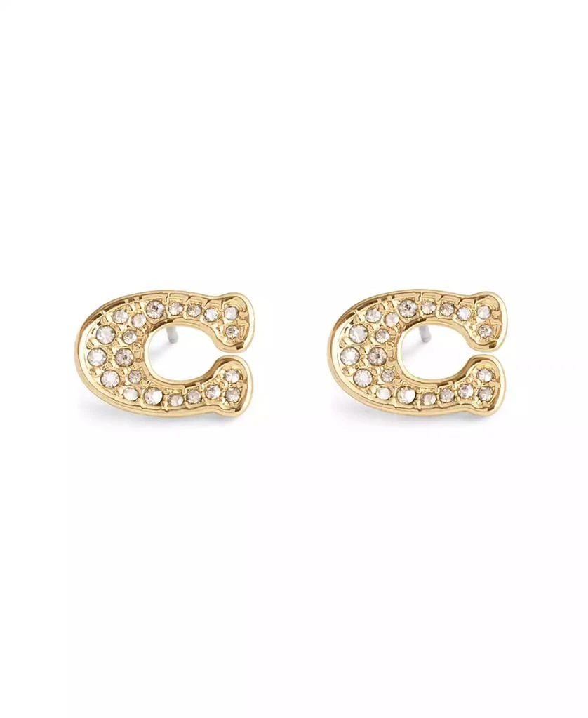 商品Coach|Faux Stone Signature Pave C Stud Earrings,价格¥367,第3张图片详细描述