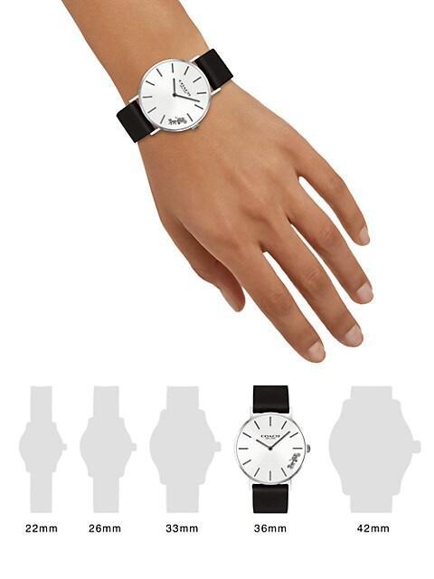 商品Coach|Perry Stainless Steel & Leather-Strap Analog Watch,价格¥1101,第4张图片详细描述