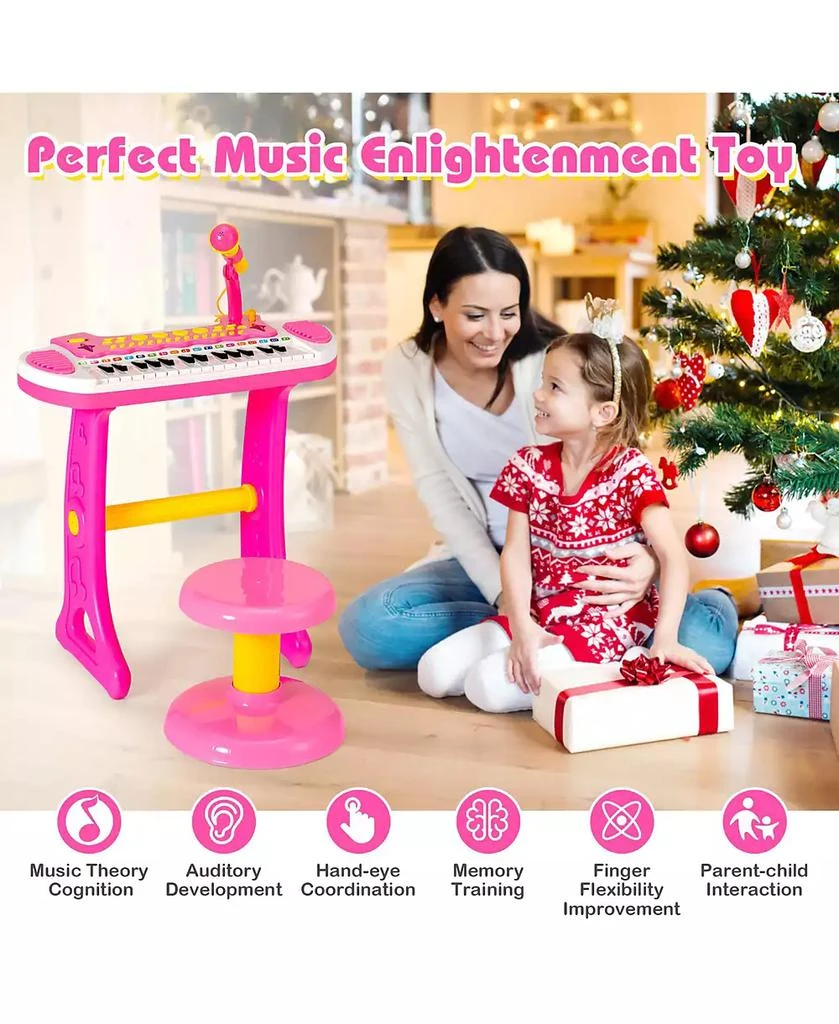 商品Costway|31 Key Kids Piano Keyboard Toy Toddler Musical Instrument w/ Microphone,价格¥330,第4张图片详细描述