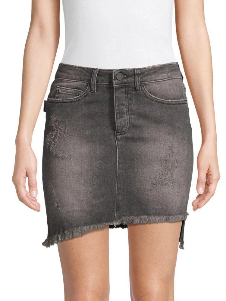 商品Zadig&Voltaire|Jelly Gris Distressed Denim Skirt,价格¥475,第1张图片
