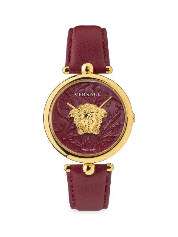 商品Versace|39MM Medusa Goldtone Stainless Steel & Leather Strap Watch,价格¥6584,第1张图片