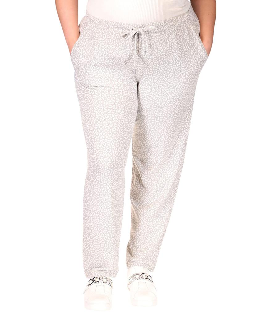 Plus Size Cheetah Terry Jacquard Joggers商品第1张图片规格展示