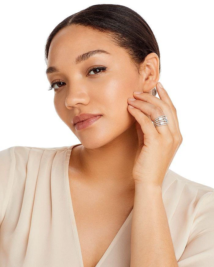 商品Bloomingdale's|Diamond Round & Emerald Cut Multirow Ring in 14K White Gold, 1.30 ct. t.w. - 100% Exclusive,价格¥72925,第2张图片详细描述