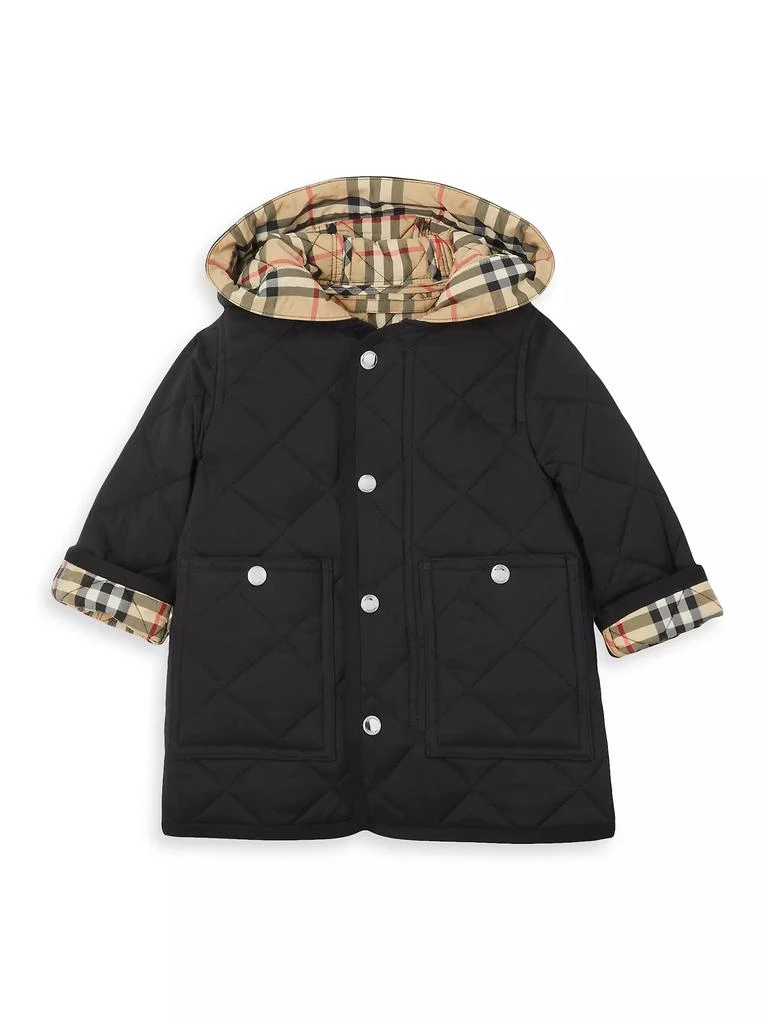 商品Burberry|Baby Boy's Diamond Quilted Nylon Hooded Coat,价格¥2332,第1张图片