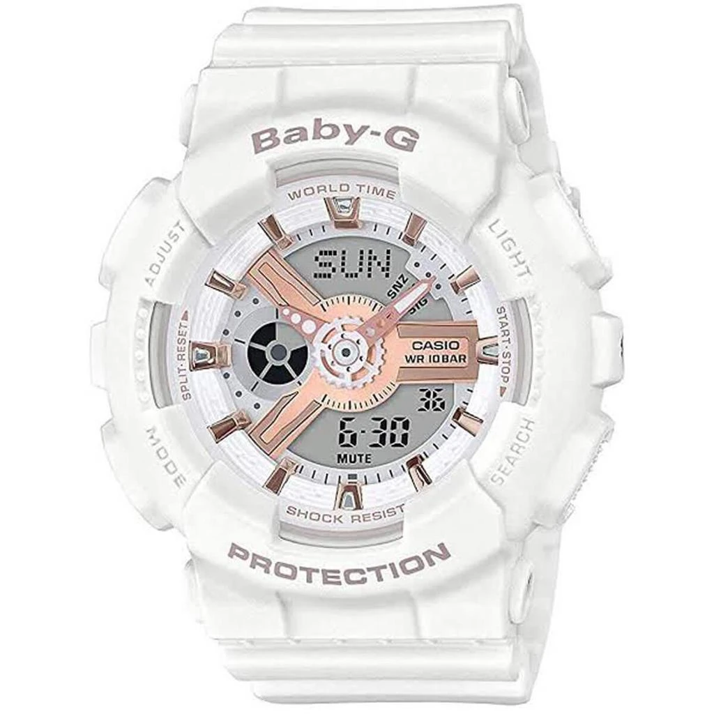 商品Casio|Casio Women's Analog-Digital Watch - Baby-G White Resin Strap | BA110RG-7A,价格¥636,第1张图片