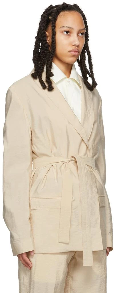 商品Lemaire|Beige Belted Double-Breasted Blazer,价格¥2344,第2张图片详细描述