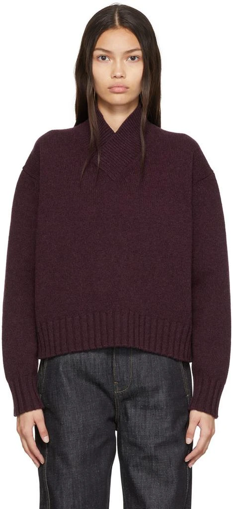 商品Studio Nicholson|SSENSE Exclusive Burgundy Kelvin Sweater,价格¥766,第1张图片