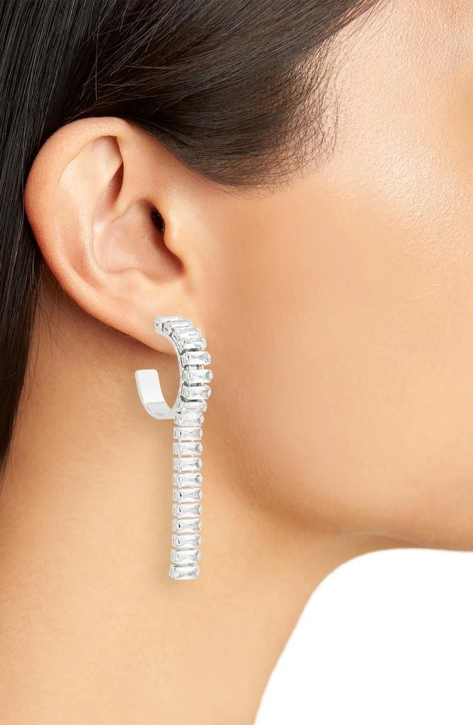 商品Nordstrom|Baguette Crystal Hoop Fringe Earrings,价格¥49,第2张图片详细描述