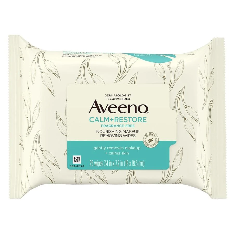 商品Aveeno|Calm + Restore Nourishing Makeup Remover Face Wipes,价格¥92,第1张图片