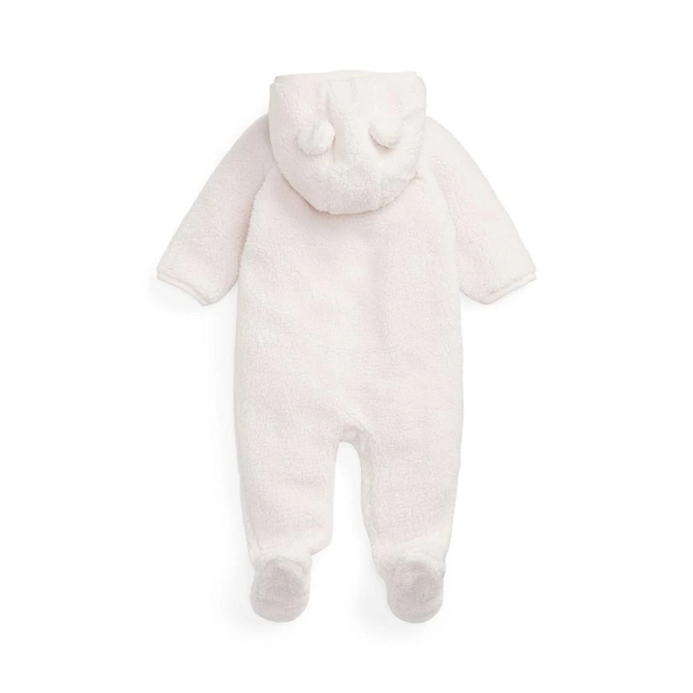 商品Ralph Lauren|Baby Girls Bear-Ear Teddy Fleece Bunting Coverall,价格¥202,第2张图片详细描述