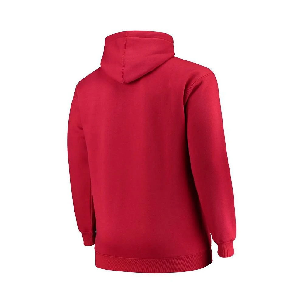 商品Majestic|Men's Red Kansas City Chiefs Big and Tall Stacked Pullover Hoodie,价格¥388,第3张图片详细描述