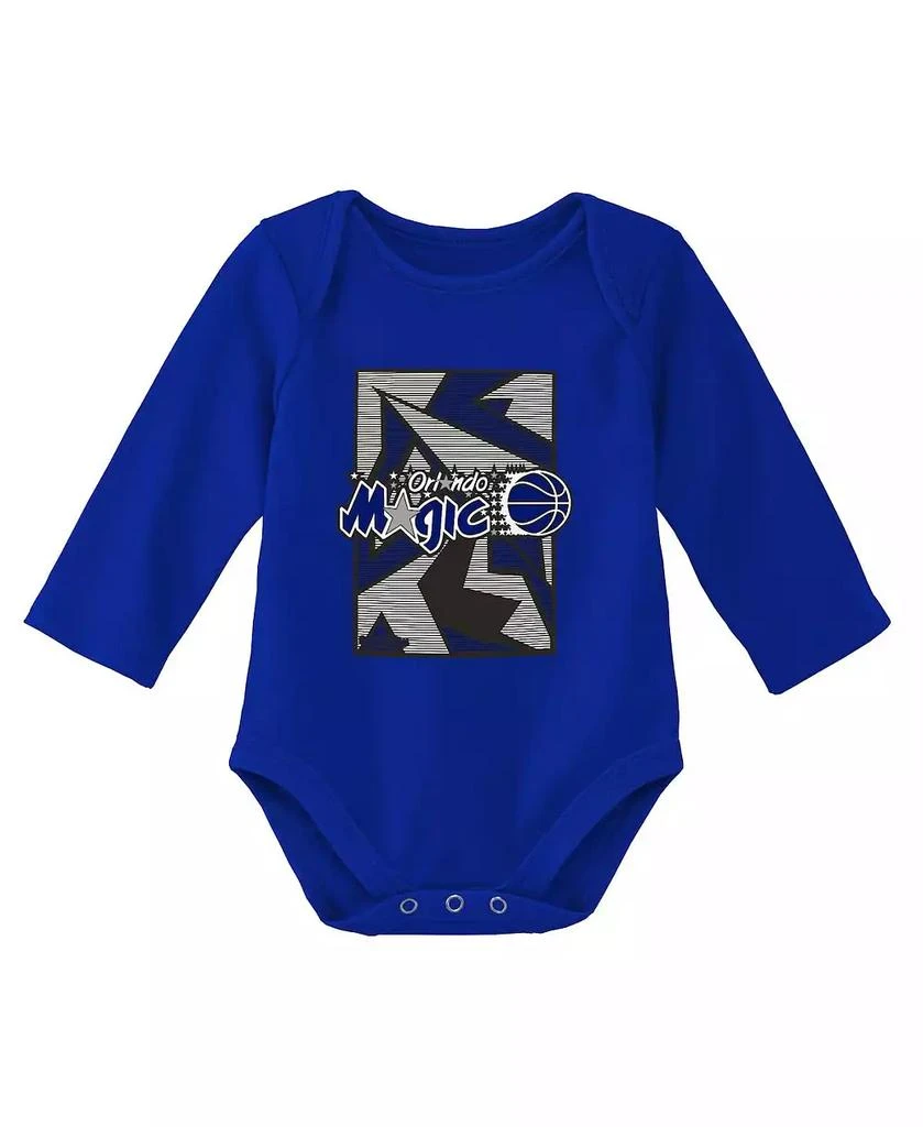 商品Mitchell & Ness|Newborn and Infant Boys and Girls Black, Blue Orlando Magic 3-Piece Hardwood Classics Bodysuits and Cuffed Knit Hat Set,价格¥299,第2张图片详细描述