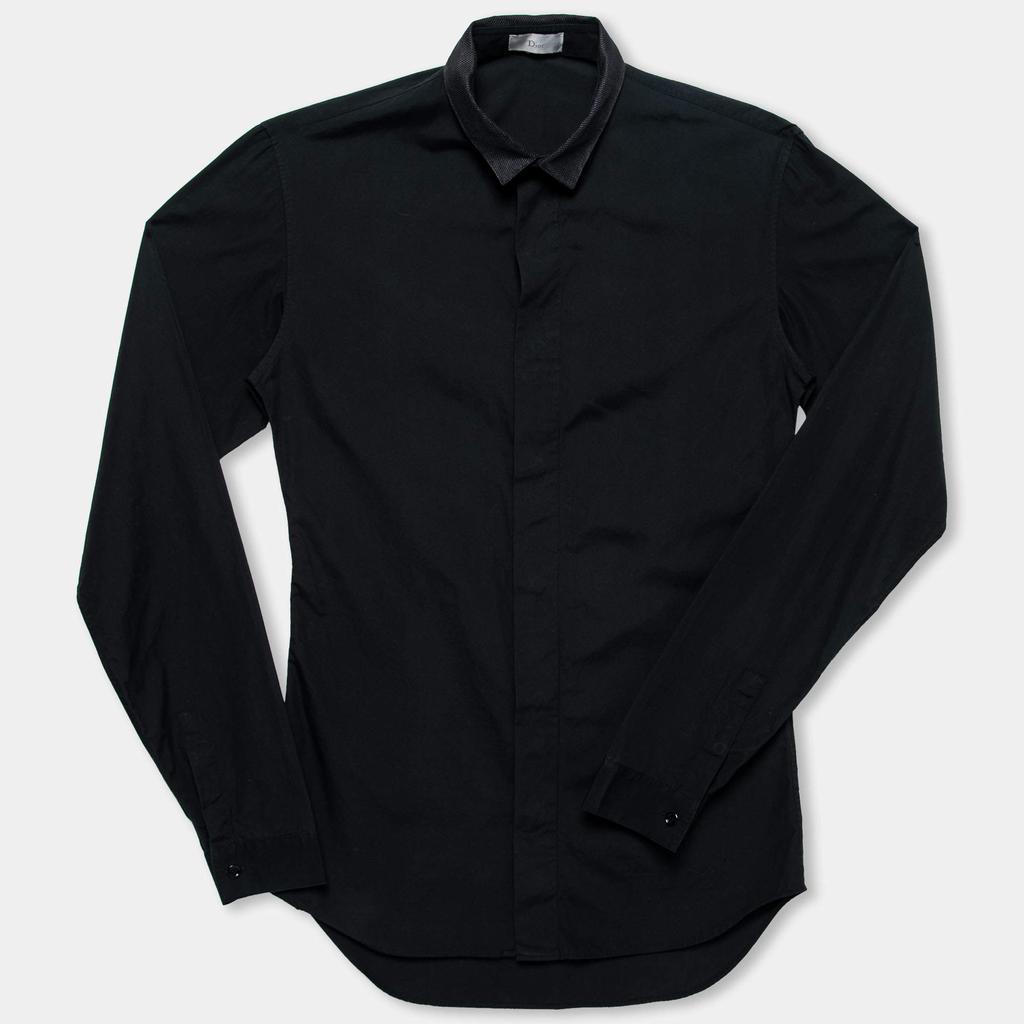 商品[二手商品] Dior|Dior Black Cotton Button Front Long Sleeve Shirt S,价格¥1029,第1张图片