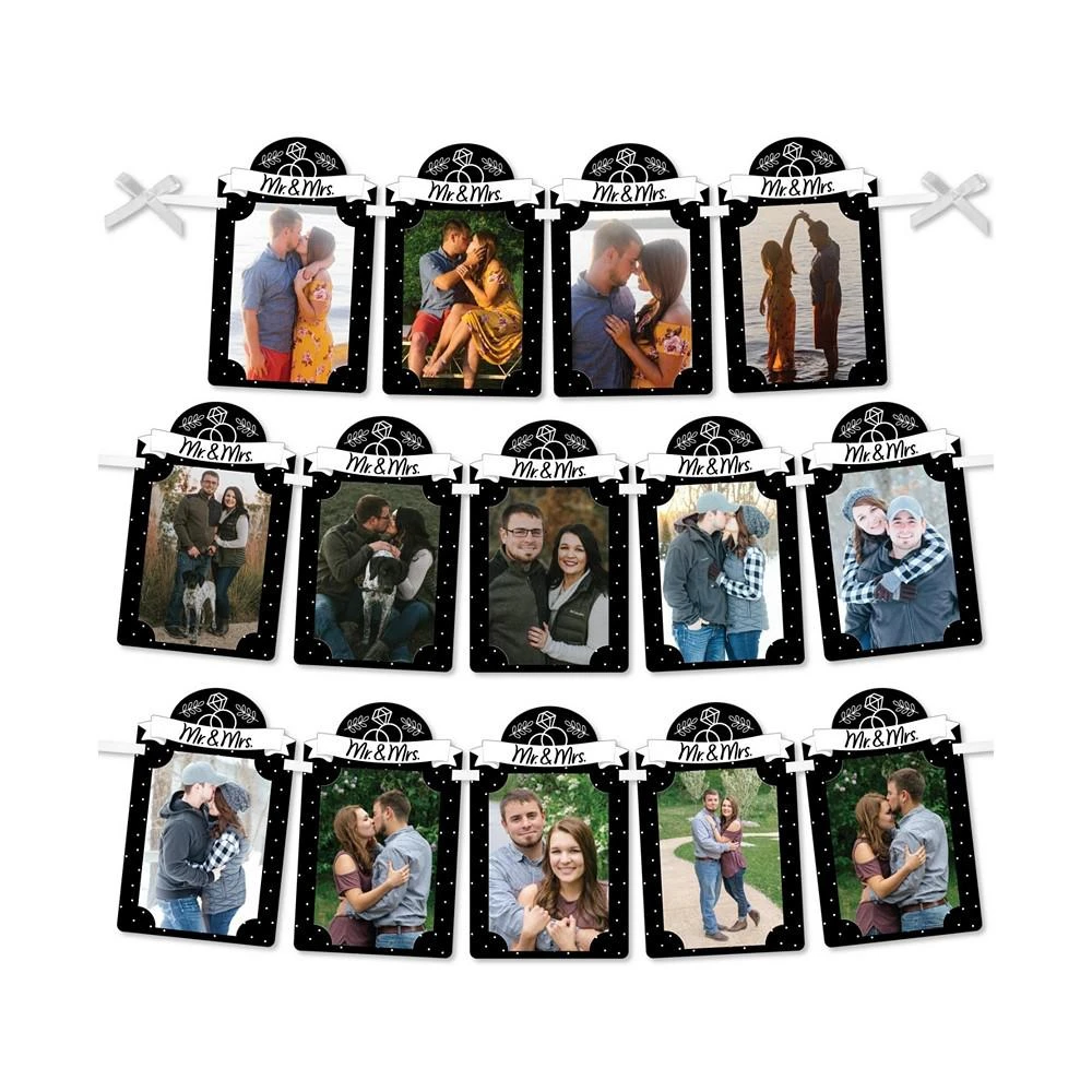 商品Big Dot of Happiness|Mr. and Mrs. - DIY Black and White Wedding Decor - Picture Display Photo Banner,价格¥119,第1张图片