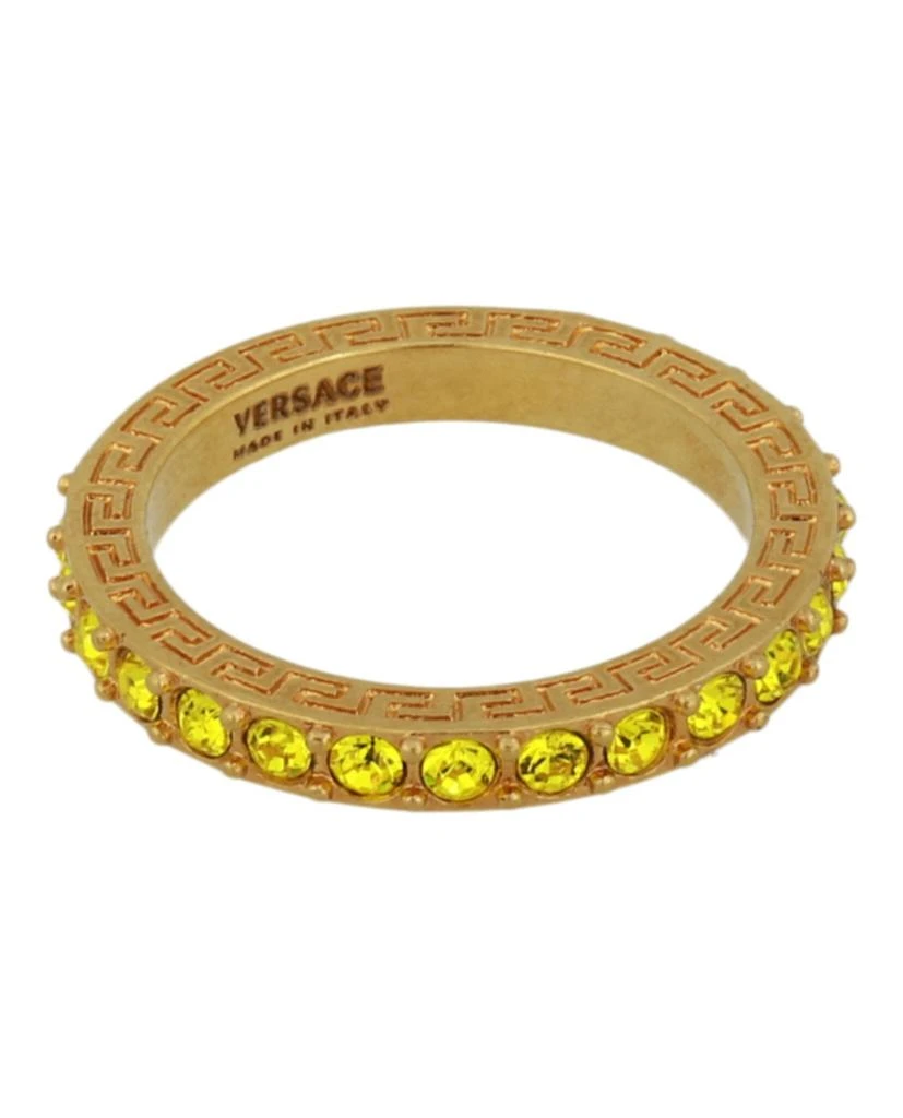 商品Versace|Crystal Embellished Greca Ring,价格¥752,第1张图片