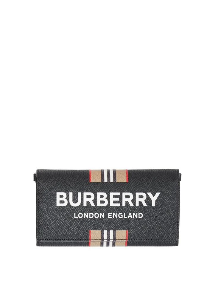 商品Burberry|Logo print leather wallet with detachable strap,价格¥5371,第1张图片