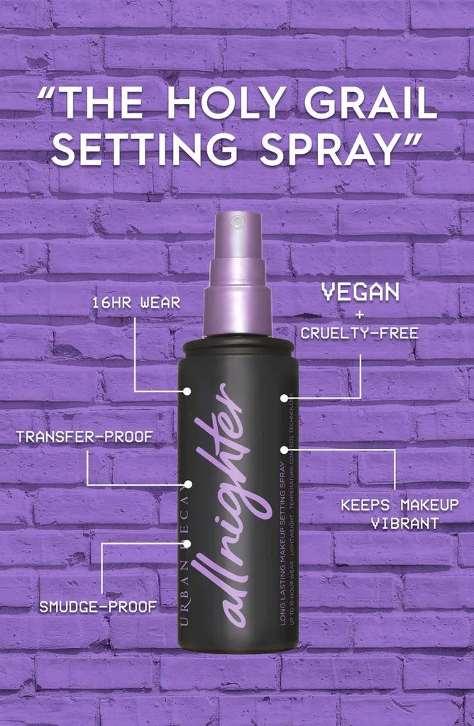 商品Urban Decay|All Nighter Long-Lasting Makeup Setting Spray,价格¥119,第4张图片详细描述