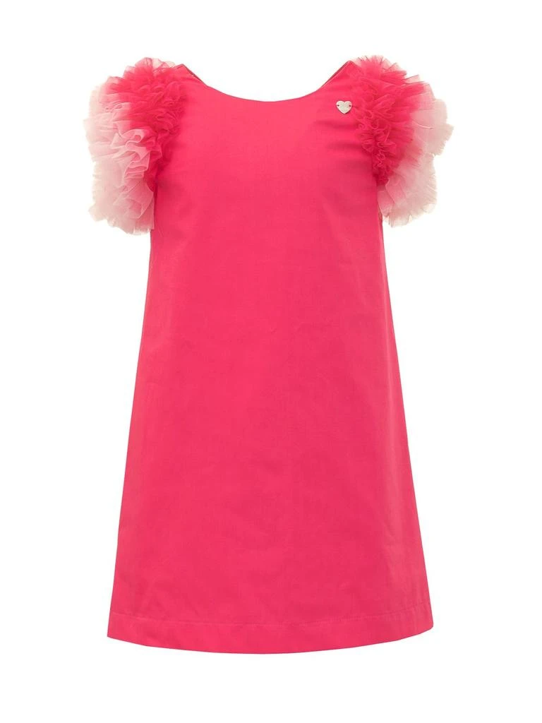 商品MONNALISA|Monnalisa Tulle-Sleeved Ruffled Dress,价格¥655,第1张图片