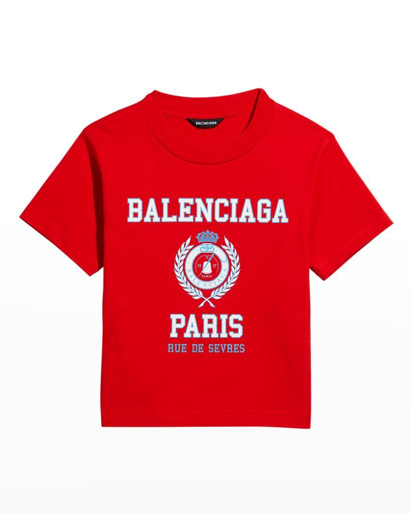 商品Balenciaga|Kid's University Crest Logo T-Shirt, Size 2-10,价格¥1441,第1张图片