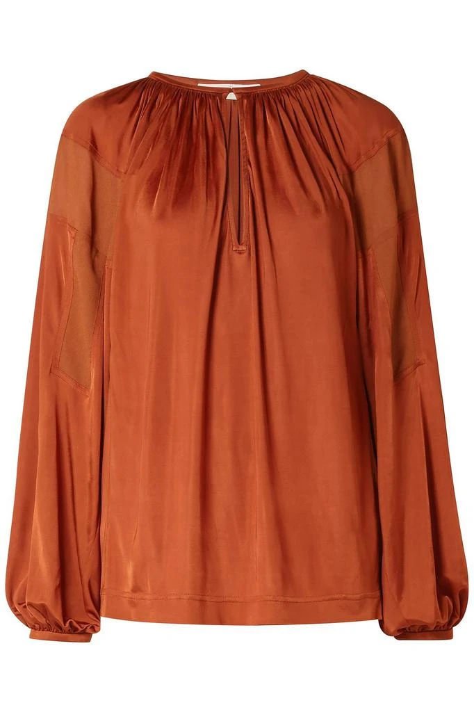 商品Chloé|Crepe-paneled satin-jersey blouse,价格¥4989,第3张图片详细描述