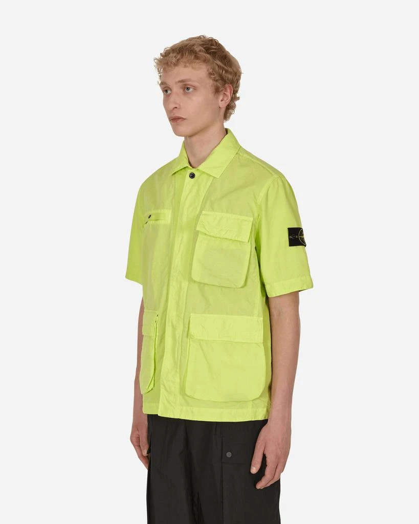 商品Stone Island|TELA COTONE LINO FIAMMATO-TC Garment Dyed Shortsleeve Jacket Yellow,价格¥4246,第2张图片详细描述