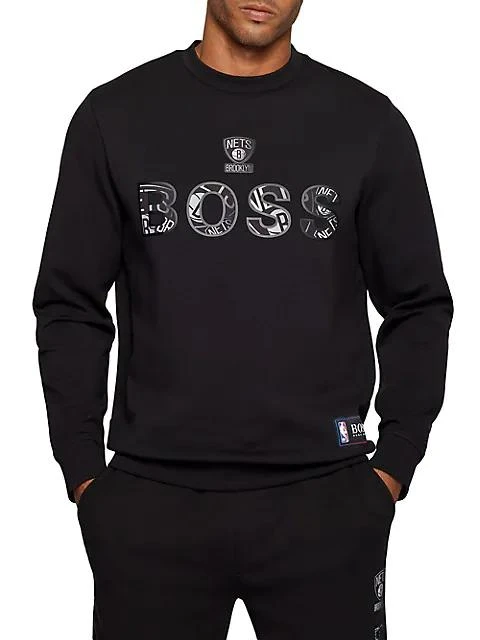 商品BOSS x NBA|Nets Basketball Team Windmill Crewneck Sweatshirt,价格¥1185,第3张图片详细描述