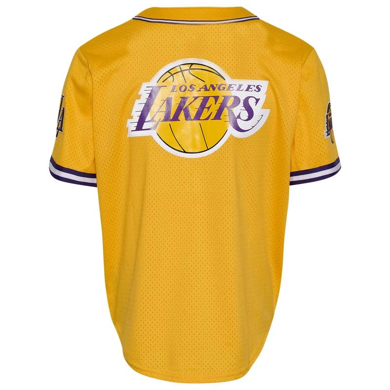 商品Pro Standard|Pro Standard Lakers NBA Button Up Mesh T-Shirt - Men's,价格¥332,第2张图片详细描述