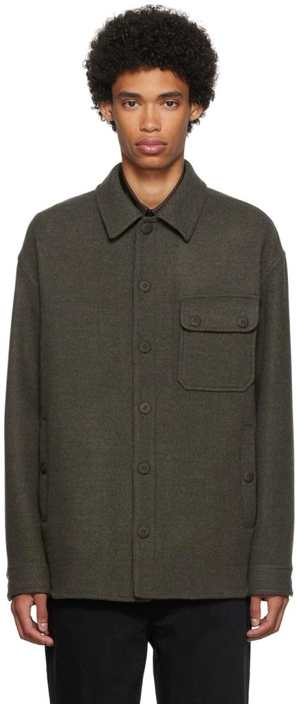 商品Giorgio Armani|Gray Virgin Wool Jacket,价格¥9597,第1张图片