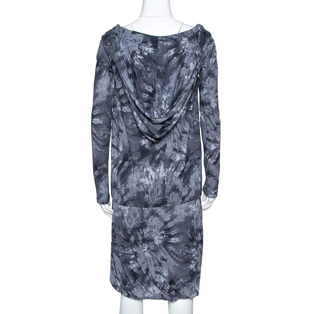 商品[二手商品] Alexander McQueen|McQ by Alexander McQueen Graphite Printed Cotton Jersey Hooded Dress S,价格¥813,第3张图片详细描述