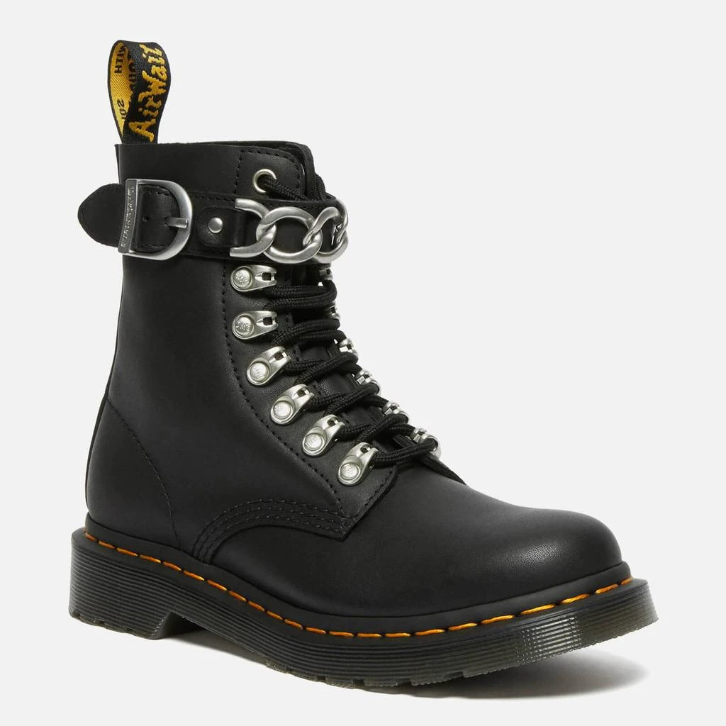 商品Dr. Martens|Dr. Martens Women's 1460 Pascal Chain Leather 8-Eye Boots - Black,价格¥768,第2张图片详细描述