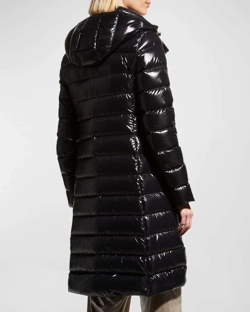 Moka Shiny Fitted Puffer Coat with Hood 商品
