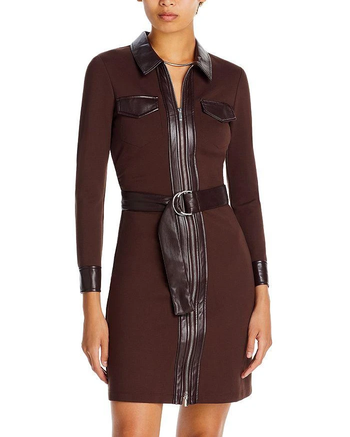 商品Derek Lam|Jayda Faux Leather Trim Dress,价格¥2327,第1张图片详细描述